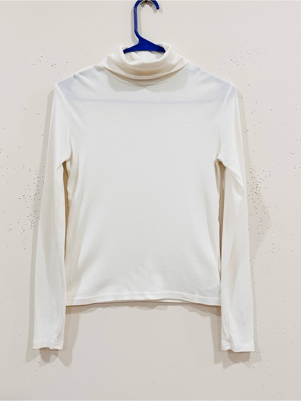 Polo Ralph Lauren Girls Boys Turtleneck Top L 12-14 Cream White Cotton Modal